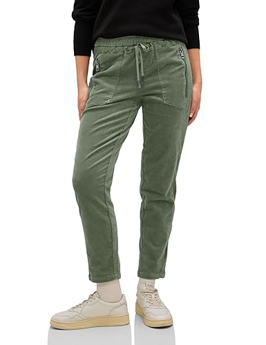 STREET ONE Damen A376625 Joggpants Cord, Novel Green, 42W x 30L von Street One