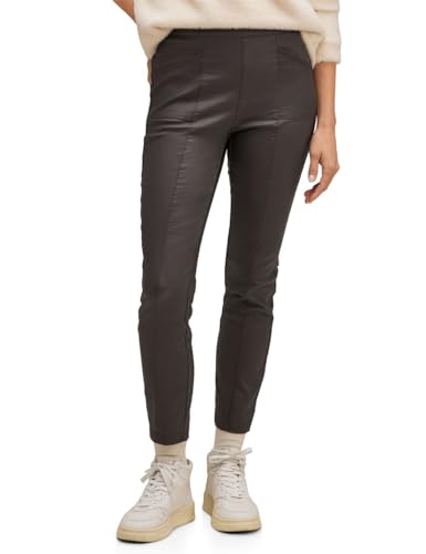 STREET ONE Damen A376794 Hose Skinny Coating, Braun, 36W x 28L von Street One