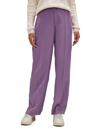 STREET ONE Damen A376863 Hose Straight und High, Dark Dull Lilac, 40W x 30L von Street One