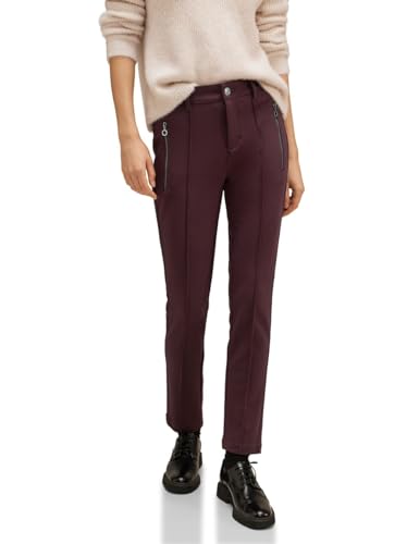 STREET ONE Damen A376957 Hose Slim und High, plummy Wine, 34W x 30L von Street One