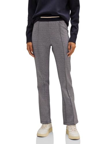 STREET ONE Damen A376964 Hose Bootcut Jacquard, deep Blue, 46W x 30L von STREET ONE