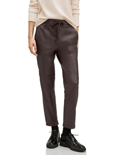 STREET ONE Damen A376974 Kunstlederhose Joggpants, Chestnut, 38W x 28L von Street One