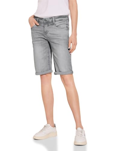 STREET ONE Damen A377250 Jeans Bermuda, Light Grey Soft Washed, 19W von Street One