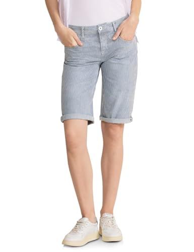 STREET ONE Damen A377254 Jeans Bermuda, Stripe Soft Washed, 25W von Street One