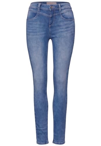 STREET ONE Damen A377255 Jeans Slim und High, Light Blue Random wash, 27W / 28L von Street One