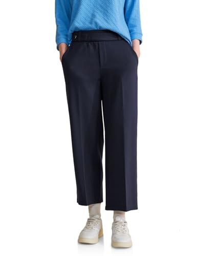 STREET ONE Damen Hose Straight und High, deep blue, 36W / 26L von Street One