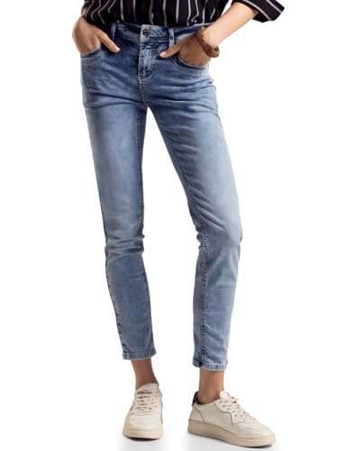 Street One Damen A378133 Jeans im Slim Fit, Light Blue Random Wash, 29W / 28L von Street One