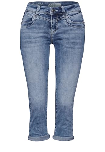 STREET ONE Damen A377998 Jeans Slim Leg, Light Blue Random, 33W / 22L von STREET ONE