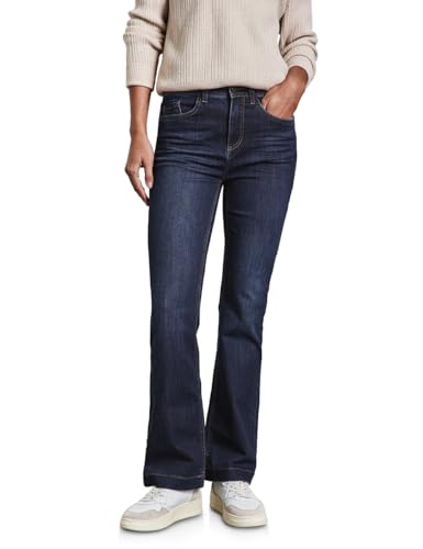 STREET ONE Damen A378136 Jeans Slim Fit, Dark Indigo Slightly Washed, 32W / 28L von Street One