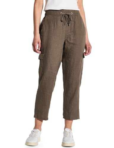 STREET ONE Damen A378741 Leinenhose im Cargo-Look, Acron Brown, 44W x 28L von STREET ONE