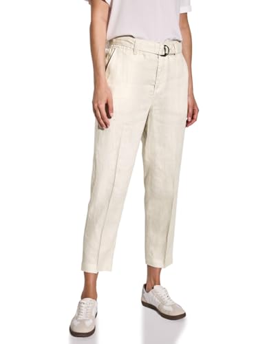 STREET ONE Damen A378742 Leinen-Chino mit Gürtel, Moonstone Sand, 38W x 28L von STREET ONE