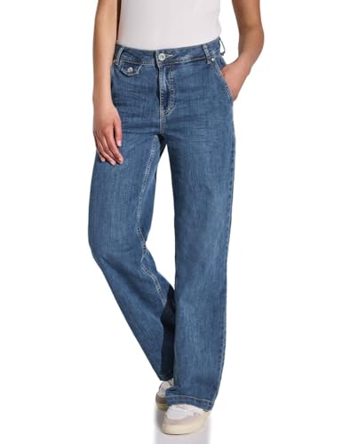 STREET ONE Damen A378904 Wide Leg Jeans, Soft medium Washed, 33W x 32L von Street One