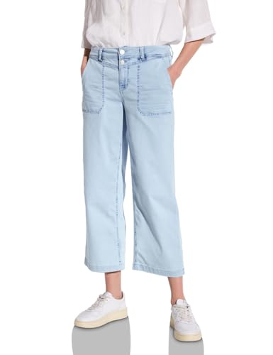 STREET ONE Damen A379011 Wide Leg Jeans, Ultra Bleached, 30W / 26L von STREET ONE