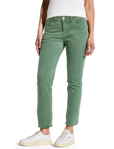 STREET ONE Damen A379025 Straight Leg Jeans, Peridot Green Washed, 32W x 28L von Street One