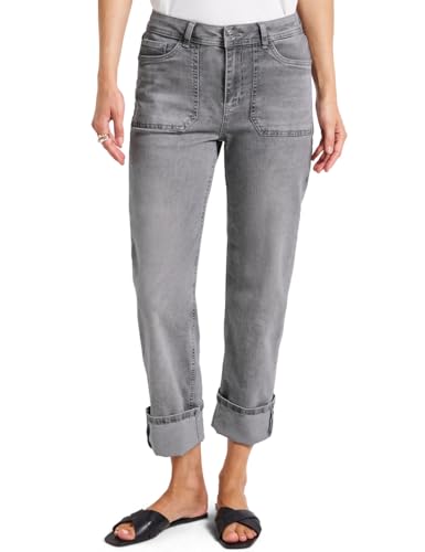 STREET ONE Damen A379423 Straight Leg Jeans, Grey Random Washed, 33W / 26L von STREET ONE