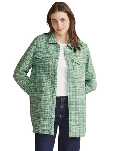STREET ONE Damen Boucle Overshirt, arty green, 40 von STREET ONE