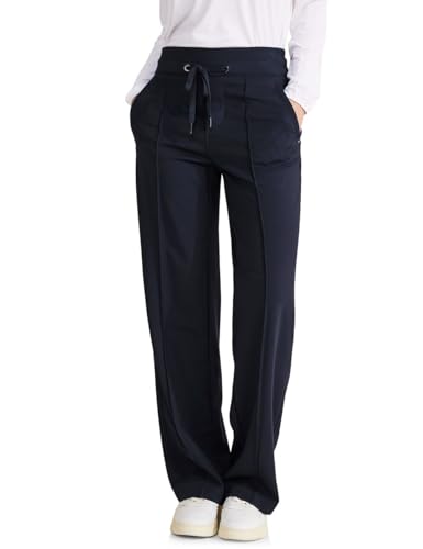 STREET ONE Damen Hose Straight und High, deep blue, 34W / 30L von Street One