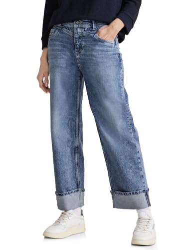 STREET ONE Damen Jeans Straight und High, authentic light blue washed, 25W / 28L von Street One