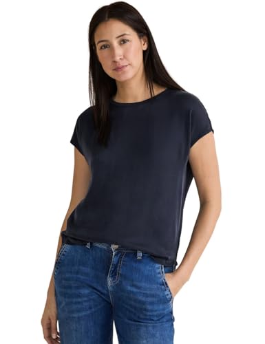 STREET ONE Damen Kurzarmshirt, deep blue, 38 von Street One