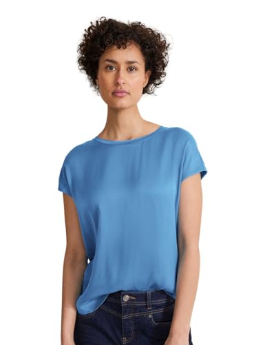 STREET ONE Damen Kurzarmshirt, light spring blue, 38 von Street One