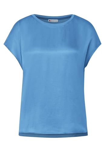 STREET ONE Damen Kurzarmshirt, light spring blue, 46 von Street One