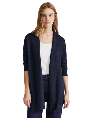 STREET ONE Damen Strickjacke mit Schalkragen, deep blue, 38 von Street One