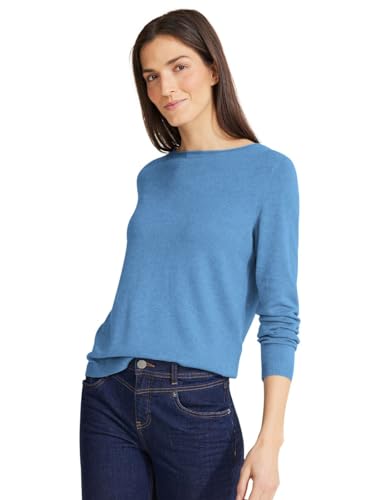 STREET ONE Damen Strickpullover, light spring blue melange, 38 von Street One