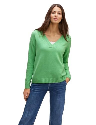 STREET ONE Damen Strickpullover, light spring green mel., 46 von STREET ONE