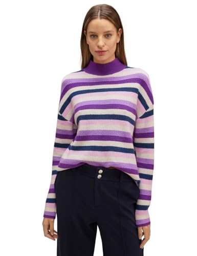 STREET ONE Damen Strickpullover Gestreift deep Pure Lilac 38 von Street One