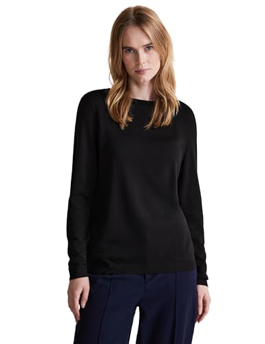 STREET ONE Damen Style OPR U-Boat Pullover Strickpullover, Black, 36 von Street One