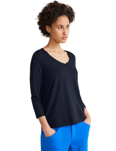 STREET ONE Damen T-Shirt 3/4 Arm, deep blue, 44 von Street One