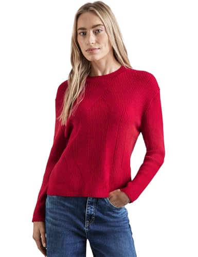 STREET ONE Damen A302830 Strukturpullover,Rot, 40 STREET ONE Damen A302830 Strukturpullover,Rot, 40 von Street One