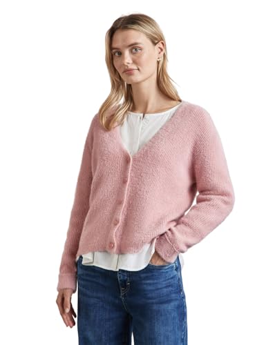 STREET ONE Damen A253822 Federgarn Cardigan,Rosa, 46 von STREET ONE