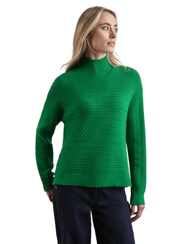 STREET ONE Damen A303047 Strukturpullover,Grün, 42 von STREET ONE