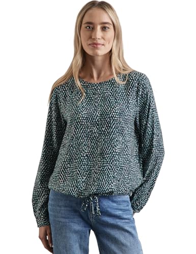STREET ONE Damen A345252 Gemusterte Bluse, Cool Vintage Green, 40 EU von Street One
