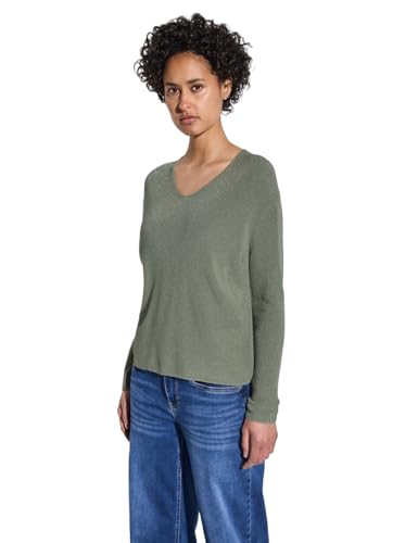 STREET ONE Damen A303220 Glitzernder Pullover, Dusty Milky Green, 42 EU von STREET ONE