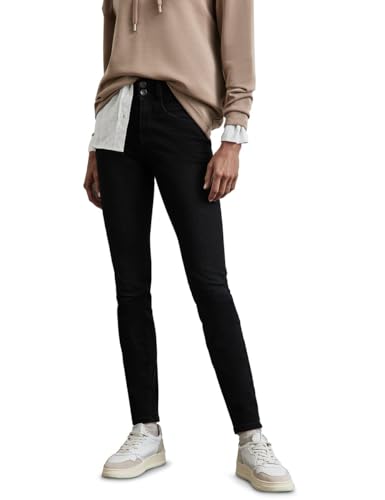 STREET ONE Damen A377757 Jeans Im Slim Fit, Black Slightly Washed, 27W / 30L EU von STREET ONE