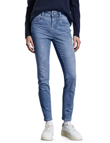 Street One Damen A378133 Jeans im Slim Fit, Light Blue Wash, 33W / 30L von Street One