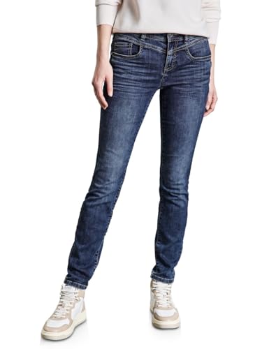 Street One Damen A378133 Jeans im Slim Fit, Mid Blue Wash, 27W / 28L von Street One