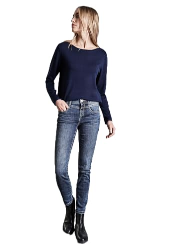 Street One Damen A378133 Jeans im Slim Fit, Mid Blue Wash, 28W / 32L von Street One