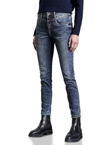 Street One Damen A378133 Jeans im Slim Fit, Mid Blue Wash, 32W / 30L von Street One