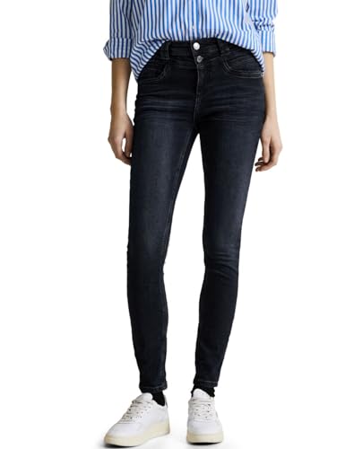 STREET ONE Damen A377122 Jeanshose Slim und High, Authentic Blue Black Wash, 31W / 32L von STREET ONE