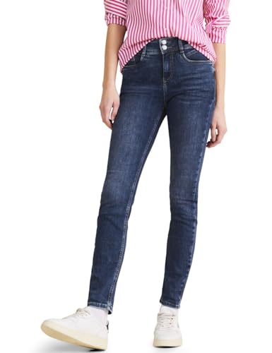 Street One Damen Style York Jeanshose Slim und High, Brilliant Indigo Random wash, 30W /30L von Street One