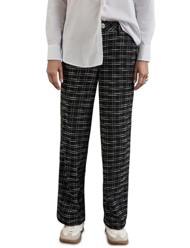STREET ONE Damen A378289 Karierte Bouclé Hose, Schwarz, 40W / 30L EU von STREET ONE