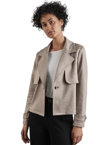 STREET ONE Damen A212413 Kurzer Trenchcoat, Breezy Beige, 38 EU von STREET ONE
