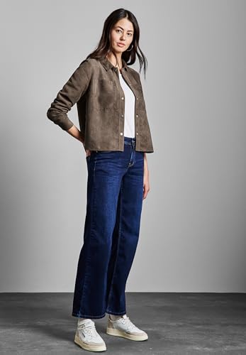 STREET ONE Damen A212509 Kurzes Cord Overshirt, Muddy Brown, 42 EU von STREET ONE