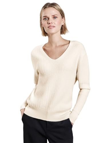 STREET ONE Damen A303041 Kuscheliger V-Neck Pullover, Lucid White, 36 EU von STREET ONE