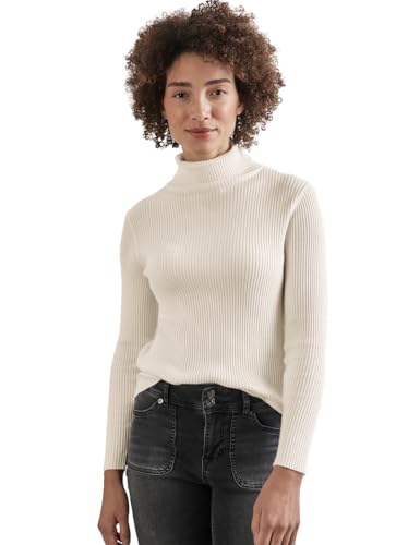 STREET ONE Damen A302838 Basic Rollkragen-Pullover,Weiß, 44 von STREET ONE