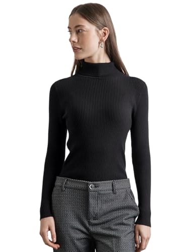 STREET ONE Damen A302838 Basic Rollkragen-Pullover,Schwarz, 46 von STREET ONE