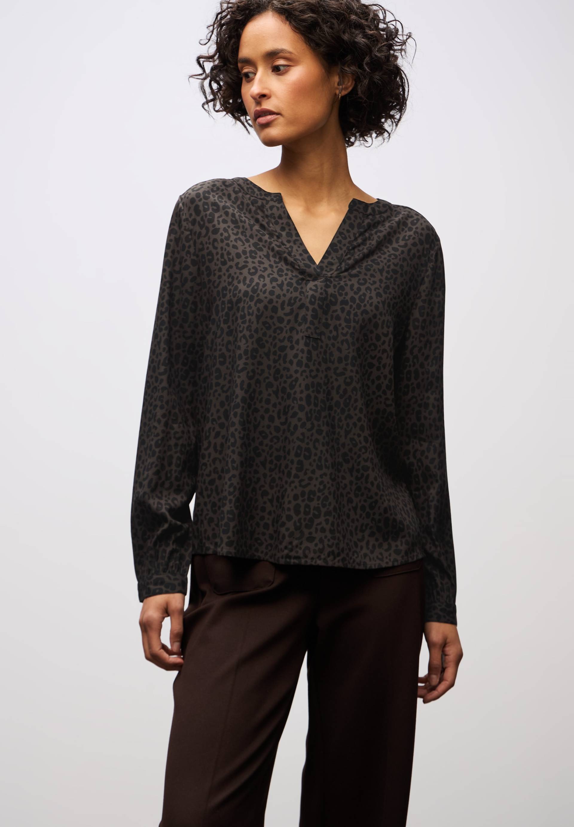 STREET ONE Langarmbluse mit Leo-Print, im Tunika-Stil von Street One